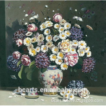 Colorful flower in vase painting wall picture for living room